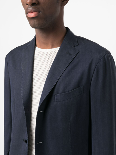 Boglioli Dark Blue Lightweight Luxury Cashmere K-jacket In Blue