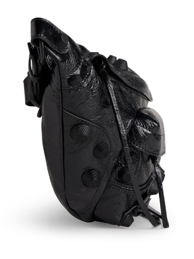Shop Balenciaga Cagole Leather Belt Bag In Black