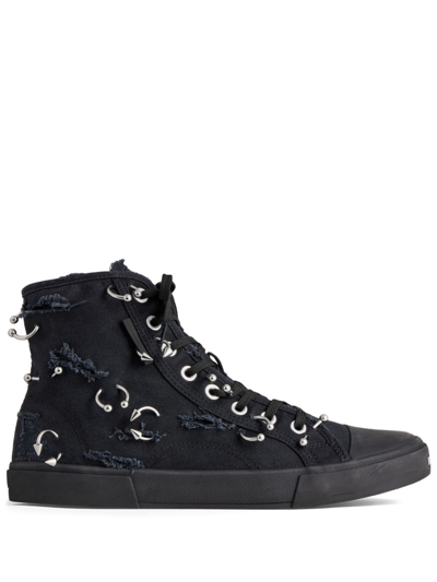 Shop Balenciaga Paris High-top Sneakers In Black