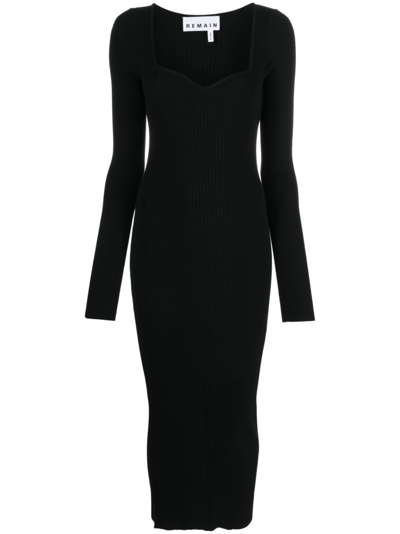 Shop Remain Black Long Sleeve Dress In 19-4004 - Black