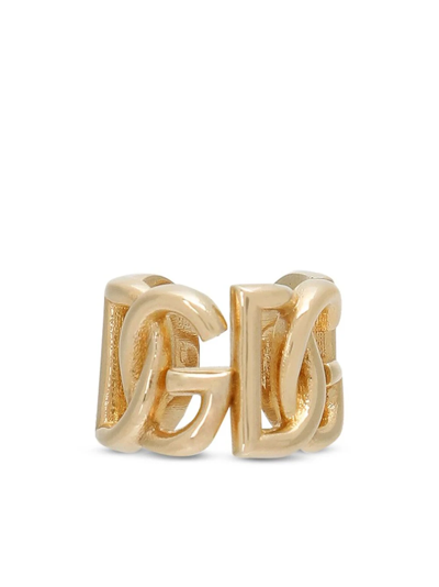 Shop Dolce & Gabbana Ear Cuffs With Logo In Metallic