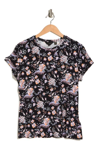 Shop Ted Baker Amele Floral Fitted T-shirt In Black