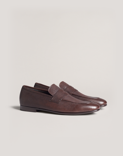 Shop Dunhill Relaxed Loafer In Brown