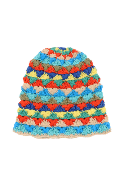 Shop Alanui Crochet Over The Rainbow Cloche In Multicolor