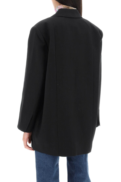 Shop Ganni Oversized Single-breasted Blazer In Black (black)