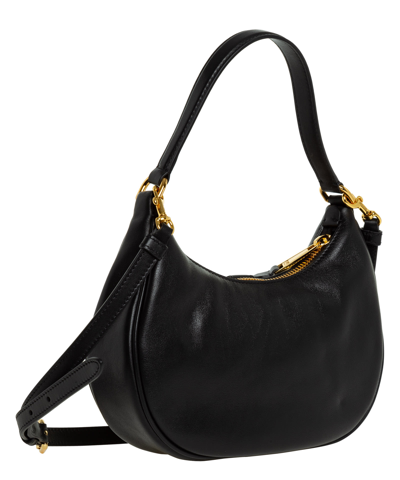 Shop Moschino Leather Hobo Bag In Black