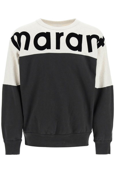 Shop Isabel Marant Howley Crewneck Sweatshirt In Faded Black (beige)