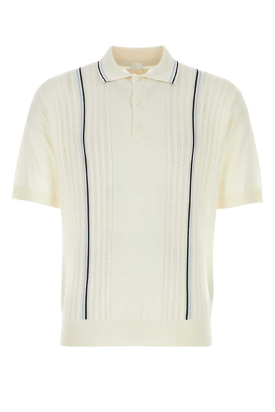 Shop Prada Stripeline Polo Shirt In White