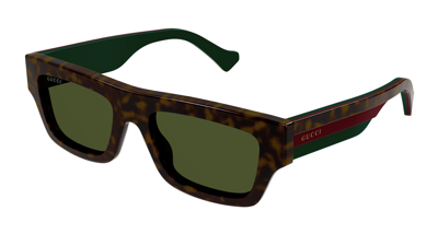 Shop Gucci Green Browline Men's Sunglasses Gg1301s 002 55