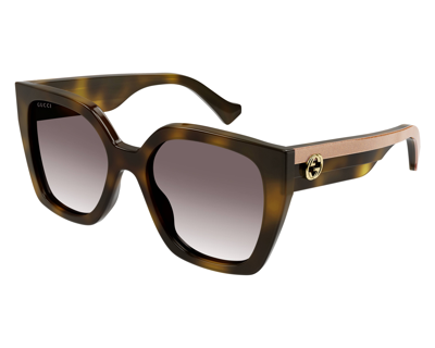 Shop Gucci Brown Gradient Cat Eye Ladies Sunglasses Gg1300s 003 55