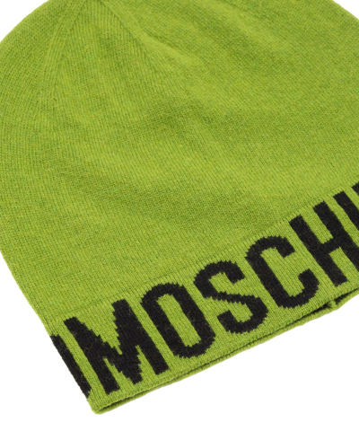 Shop Moschino Cashmere Beanie In Green