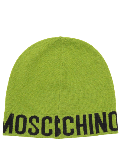Shop Moschino Cashmere Beanie In Green