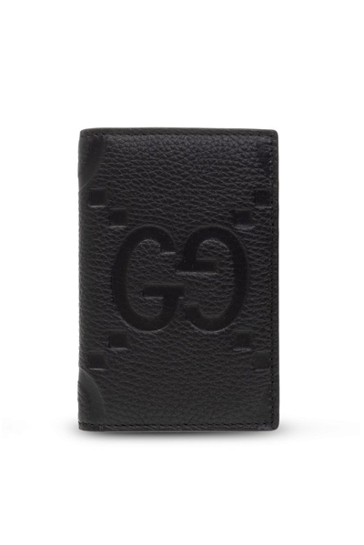 Shop Gucci Jumbo Gg Card Holder In Black