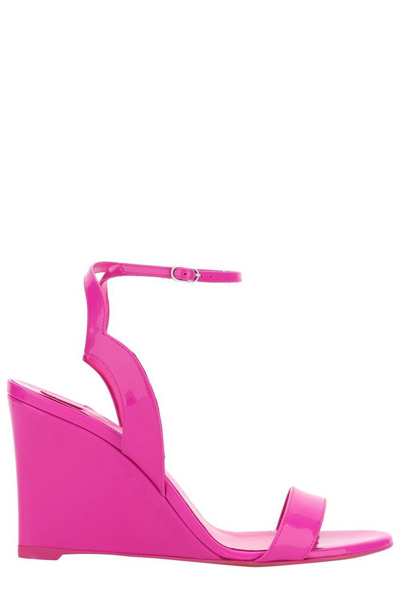 Shop Christian Louboutin Zeppa Chick Open Toe Sandals In Pink