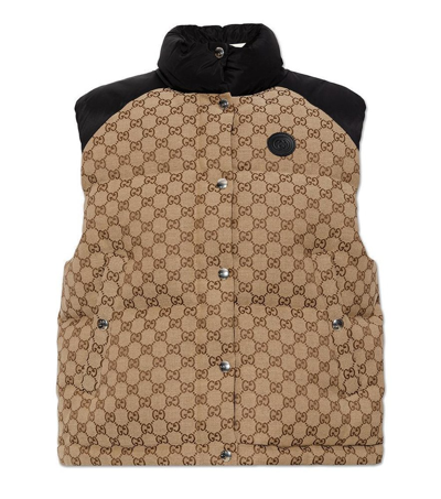 Shop Gucci Gg Supreme Pattern Padded Gilet In Multi