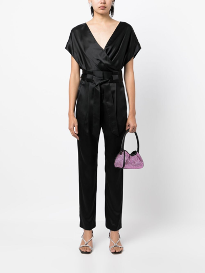 Michelle Mason Pleat-detail High-waist Silk Trousers In Black