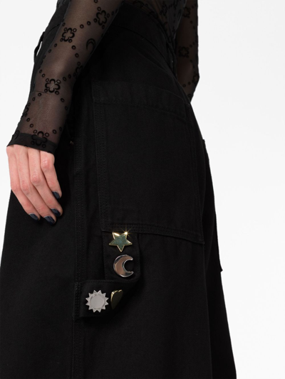 Charles Jeffrey Loverboy Black Symbols Cargo Jeans In Black