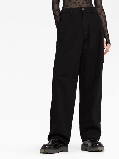 Charles Jeffrey Loverboy Black Symbols Cargo Jeans In Black