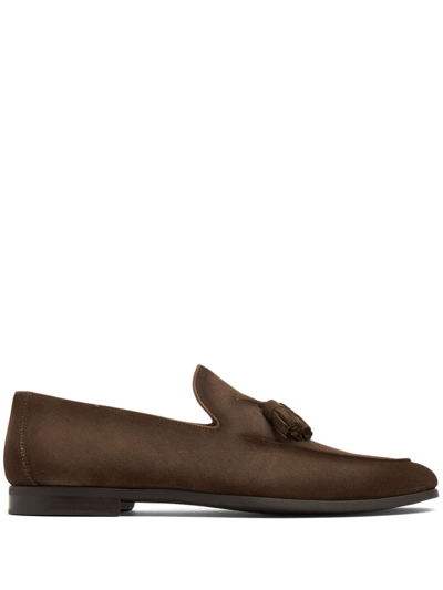 Shop Magnanni Estepa Ii Suede Loafers In Brown