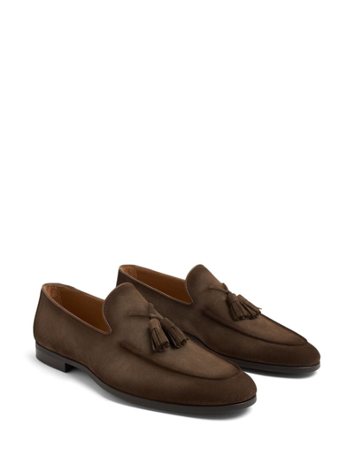 Shop Magnanni Estepa Ii Suede Loafers In Brown