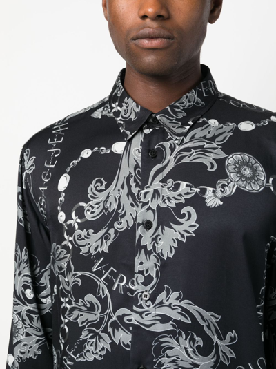 Shop Versace Jeans Couture Chain Couture Long-sleeve Shirt In Black