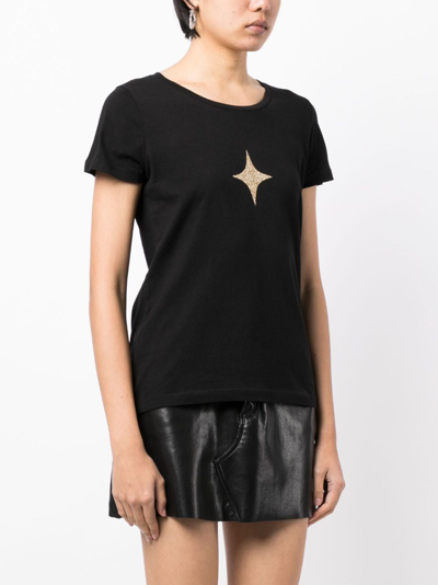 Shop Madison.maison Star-print Cotton-jerseyt-shirt In Black