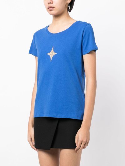 Shop Madison.maison Star-print Cotton-jersey T-shirt In Blue