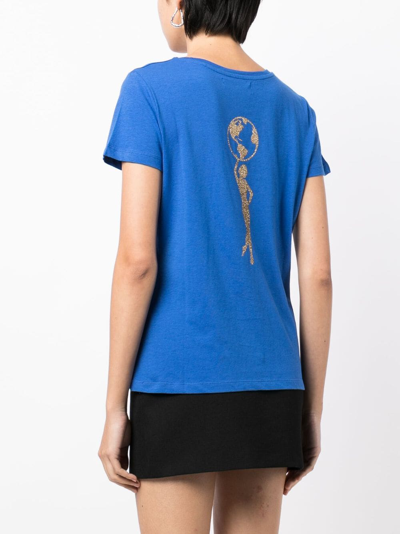 Shop Madison.maison Star-print Cotton-jersey T-shirt In Blue