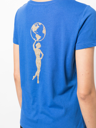 Shop Madison.maison Star-print Cotton-jersey T-shirt In Blue