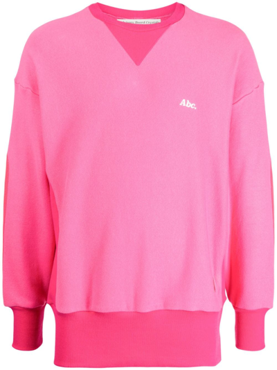 Shop Advisory Board Crystals Logo-embroidered Cotton Sweatshirt In Pink