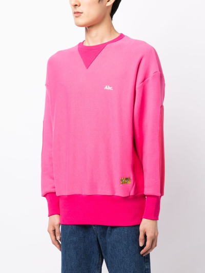 Shop Advisory Board Crystals Logo-embroidered Cotton Sweatshirt In Pink