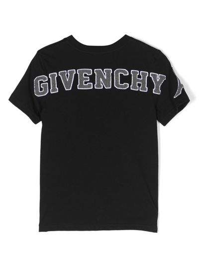 Shop Givenchy Logo-appliqué Organic-cotton T-shirt In Black