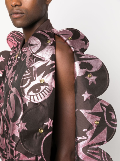Walter Van Beirendonck Wings Oversized Bomber Jacket In Brown