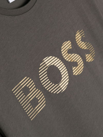 Shop Bosswear Logo-print Short-sleeve T-shirt In Grey