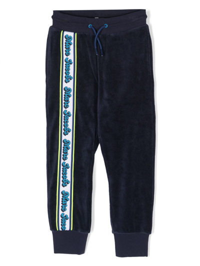 Shop Marc Jacobs Logo-band Velvet Trousers In Blue
