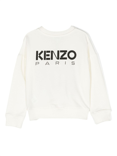 Kenzo Printed Cotton Jersey Sweatshirt In Neutrals