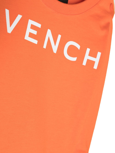 Shop Givenchy Logo-print Cotton T-shirt In Orange