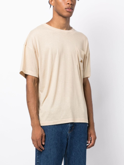 Shop Advisory Board Crystals Logo-patch Short-sleeve T-shirt In Neutrals