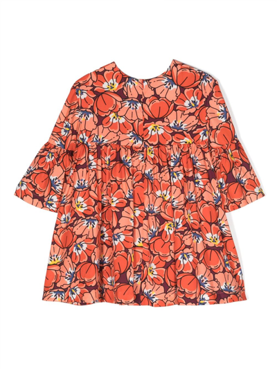 Shop Kenzo Floral-print Dress In Orange