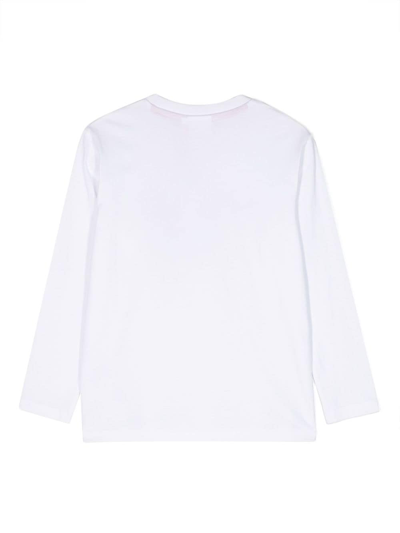 Hugo Boss Logo-print Long-sleeve T-shirt In White