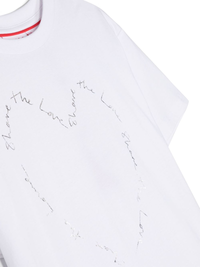 Shop Hugo Heart-print Short-sleeve Shirt In White