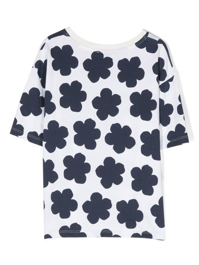 Kenzo Floral-print Stretch-cotton T-shirt In White