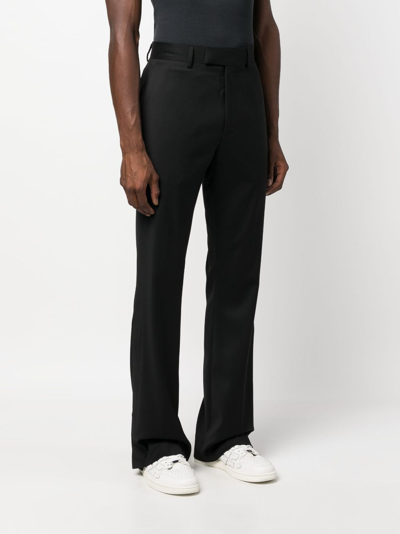 Shop Amiri Tailored Wide-leg Wool Trousers In Black