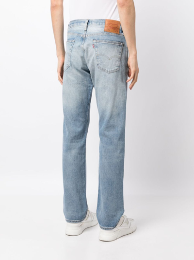 Levi's 501 Stonewashed Straight-leg Jeans In Blue