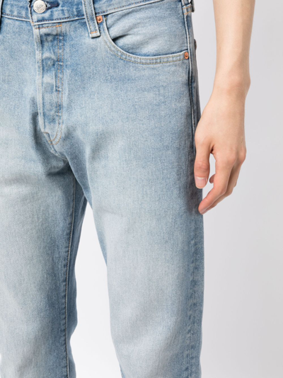 Levi's 501 Stonewashed Straight-leg Jeans In Blue