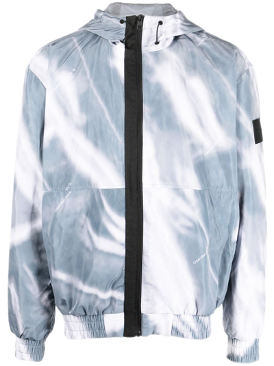 Shop Calvin Klein Jeans Est.1978 Logo-patch Windbreaker Jacket In Grey