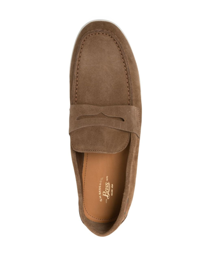 Shop G.h. Bass & Co. Newport Penny-slot Suede Loafers In Brown