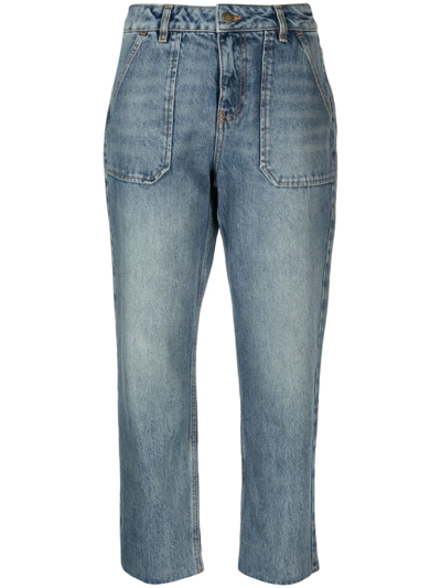 Shop Ba&sh Elly Straight-leg Trousers In Blue