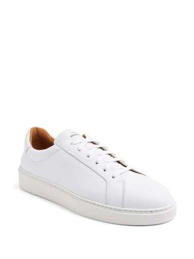 Shop Magnanni Leather Low-top Sneakers In White