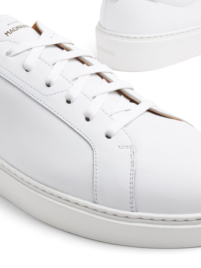 Shop Magnanni Leather Low-top Sneakers In White